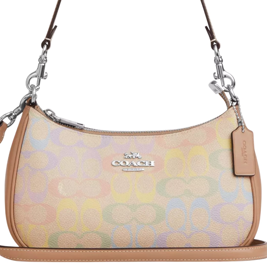 Túi Coach Teri Shoulder Bag In Rainbow Signature Canvas CDA91