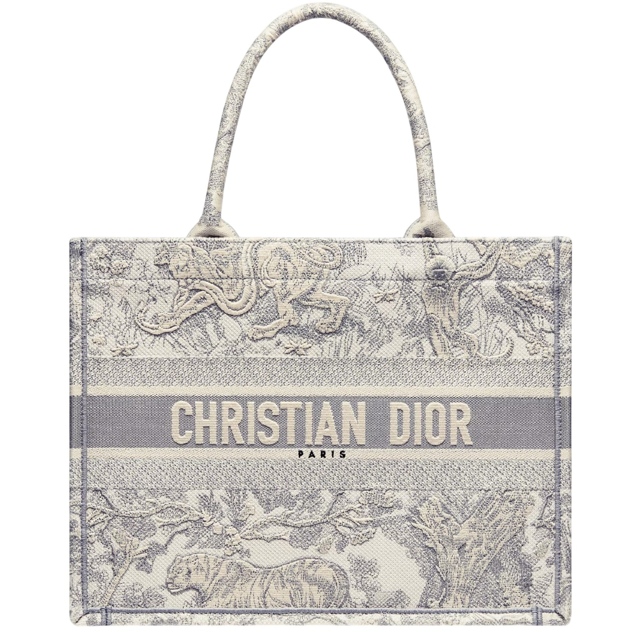 Túi xách nữ Medium Dior Book Tote Ecru and Gray Toile de Jouy Embroidery