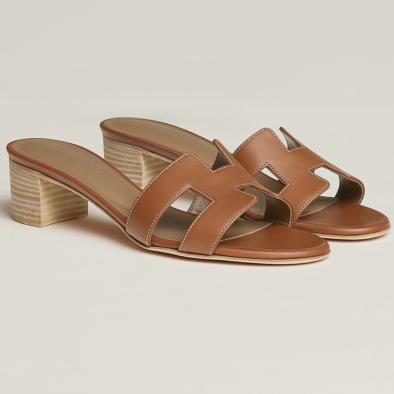hermes tan sandal on Sale Hermes Oran Oasis H Sandals Heels Classic Gold Brown ROOYAS