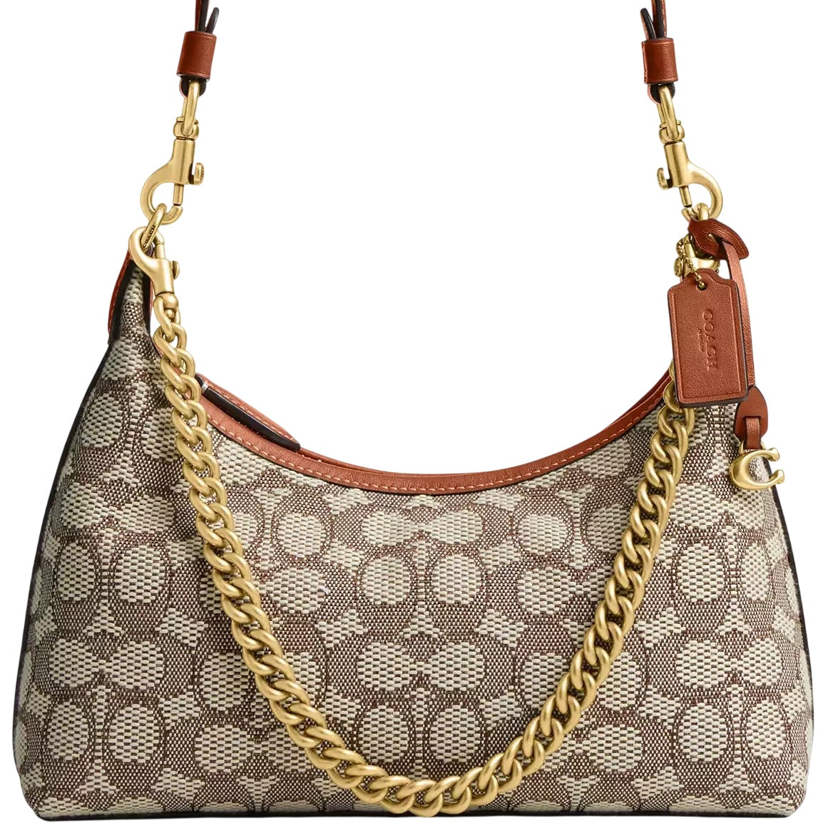 Túi Coach Juliet Shoulder Bag 25 In Signature Textile Jacquard Cocoa Burnished Amber CY830
