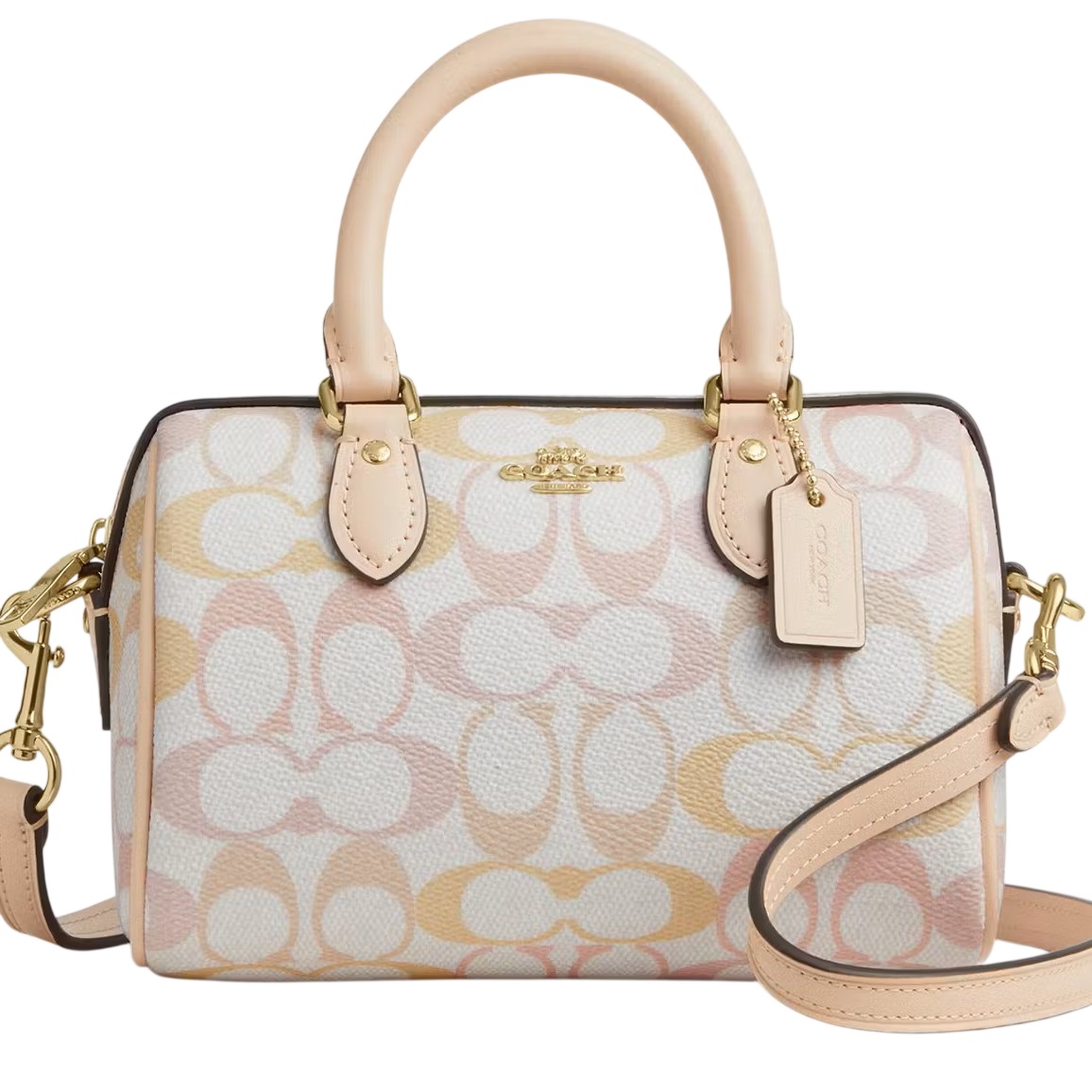 Túi Coach Mini Rowan Crossbody Bag In Pretty Signature Canvas Chalk Pink CEK81