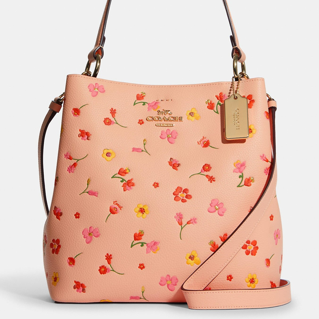 Túi xách nữ Coach Town Bucket Bag With Mystical Floral Print in Faded Blush  Multi C8214 màu Hồng Cam