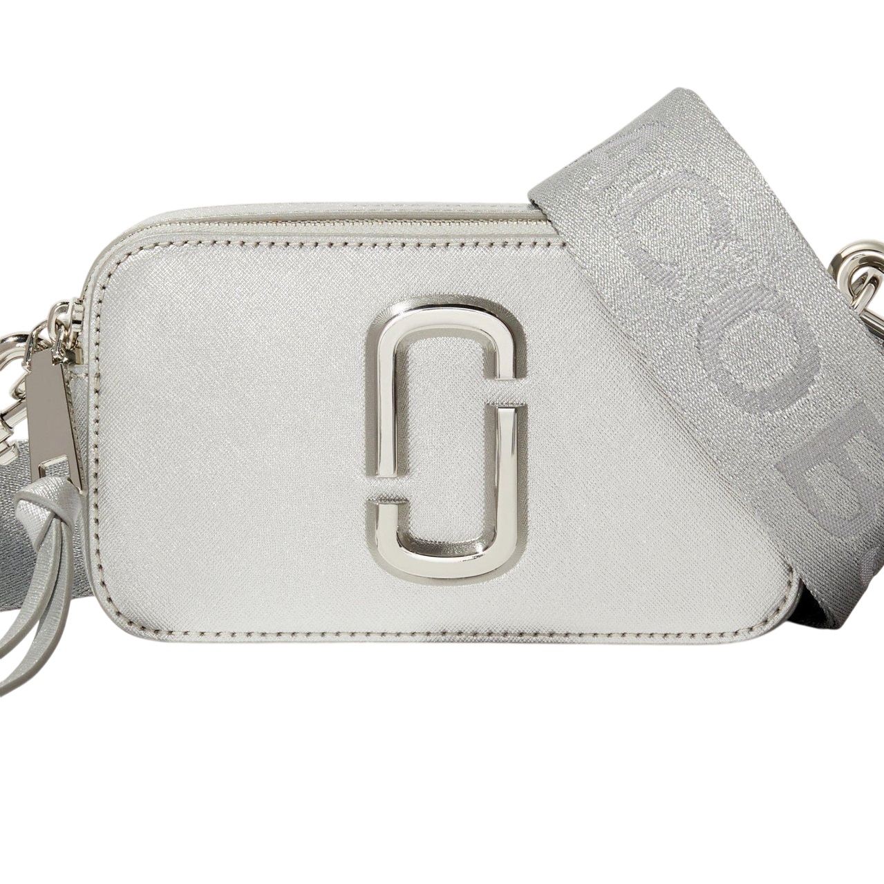 Túi xách nữ Marc Jacobs màu bạc The Snapshot Dtm Metallic Silver Coated Leather Camera Bag