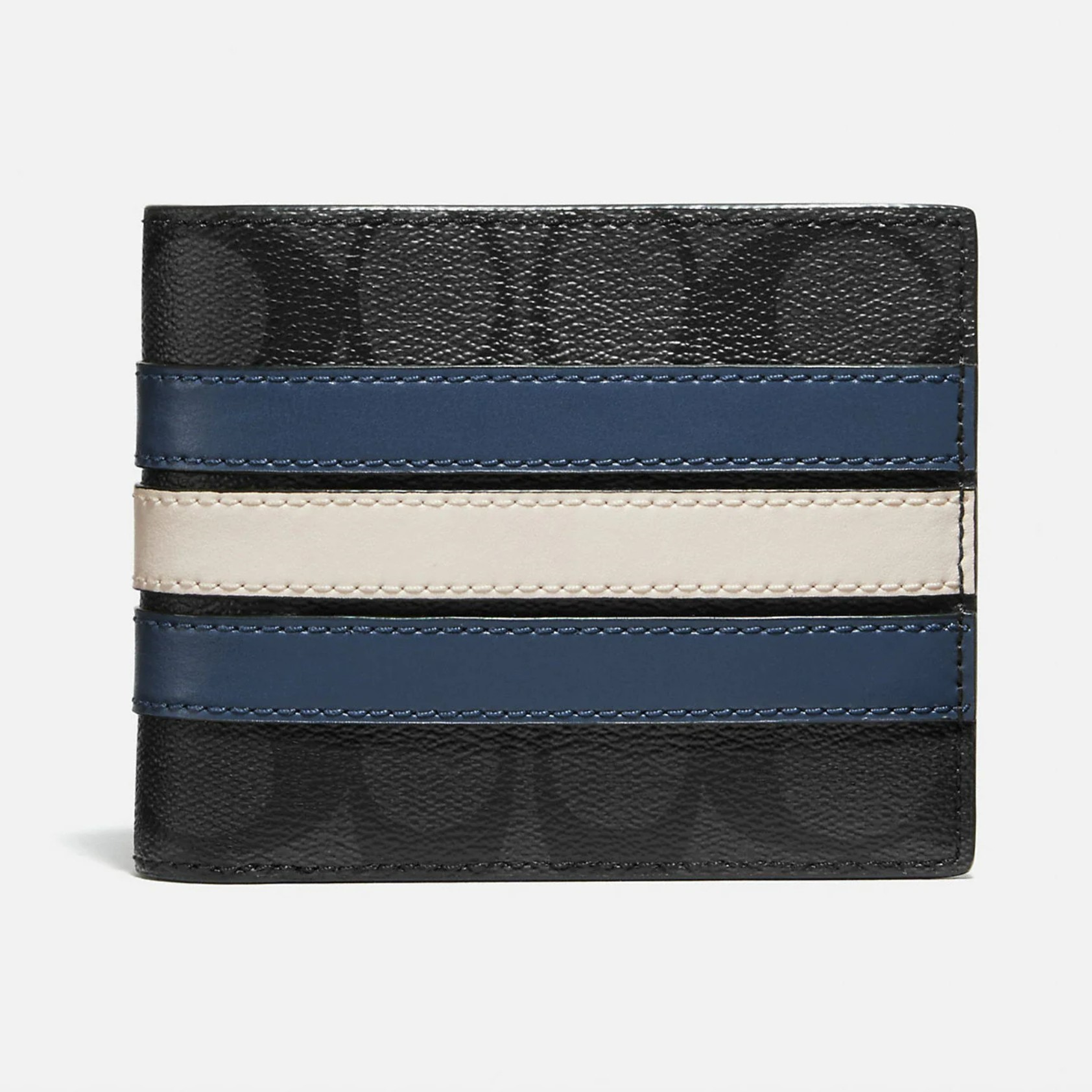 Bóp Nam Coach 3 In 1 Wallet In Signature Canvas With Varsity Stripe mẫu mới  nhất