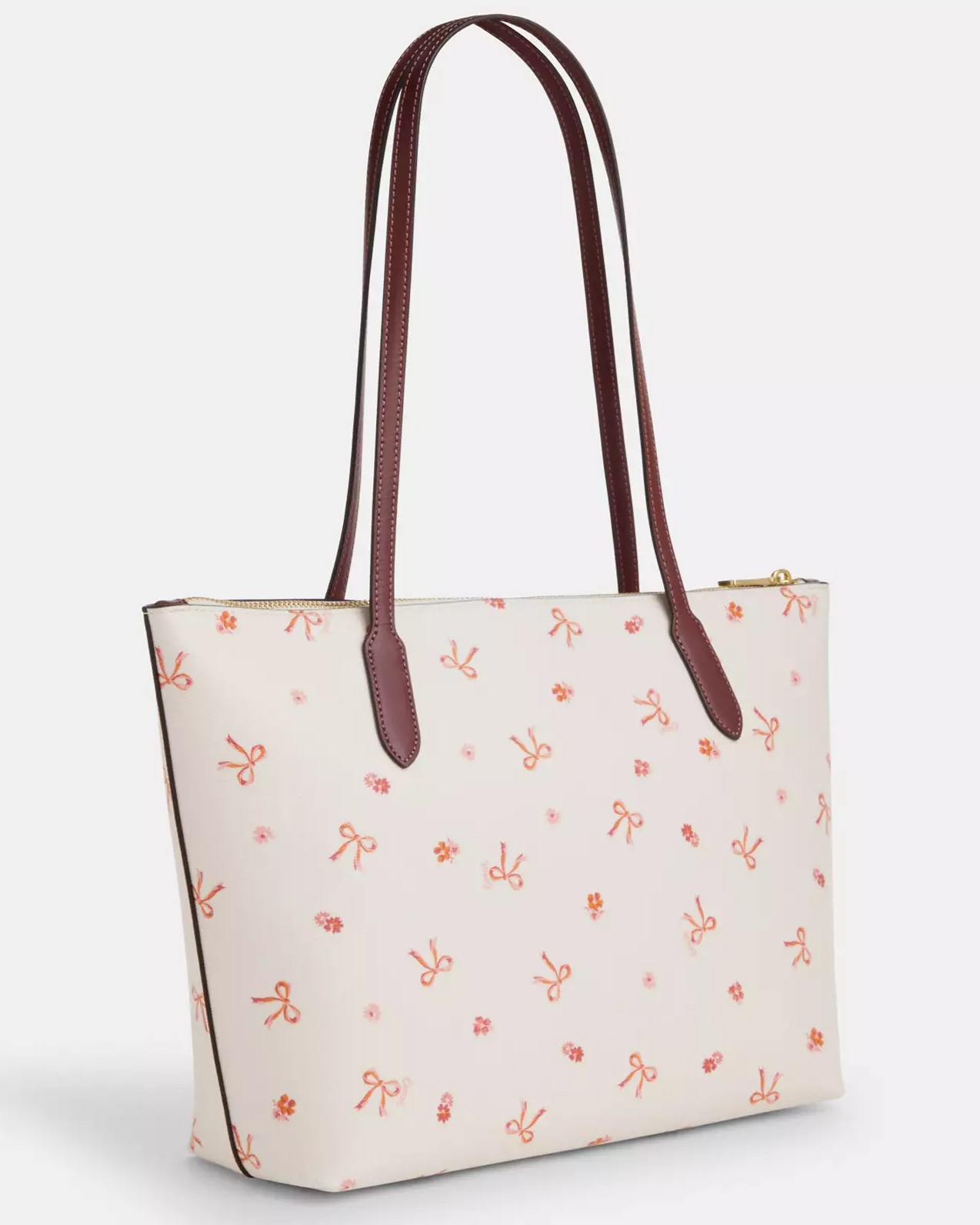 TÚI COACH NỮ ZIP TOP TOTE WITH BOW PRINT COATED CANVAS AND SMOOTH LEATHER CN627 4