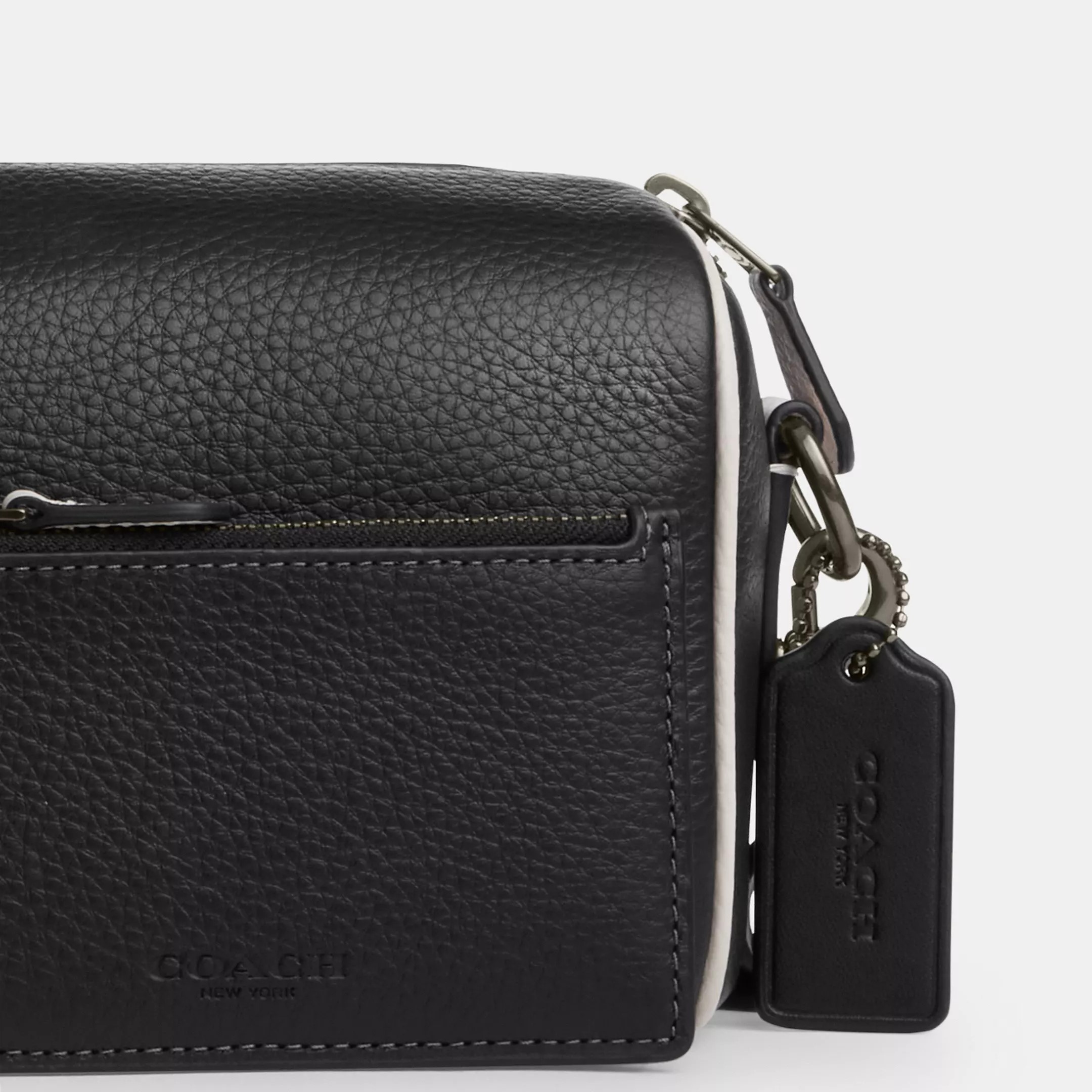TÚI ĐEO CHÉO COACH AXEL GUNMETAL BLACK REFINED PEBBLE LEATHER CROSSBODY BAG CP172 3