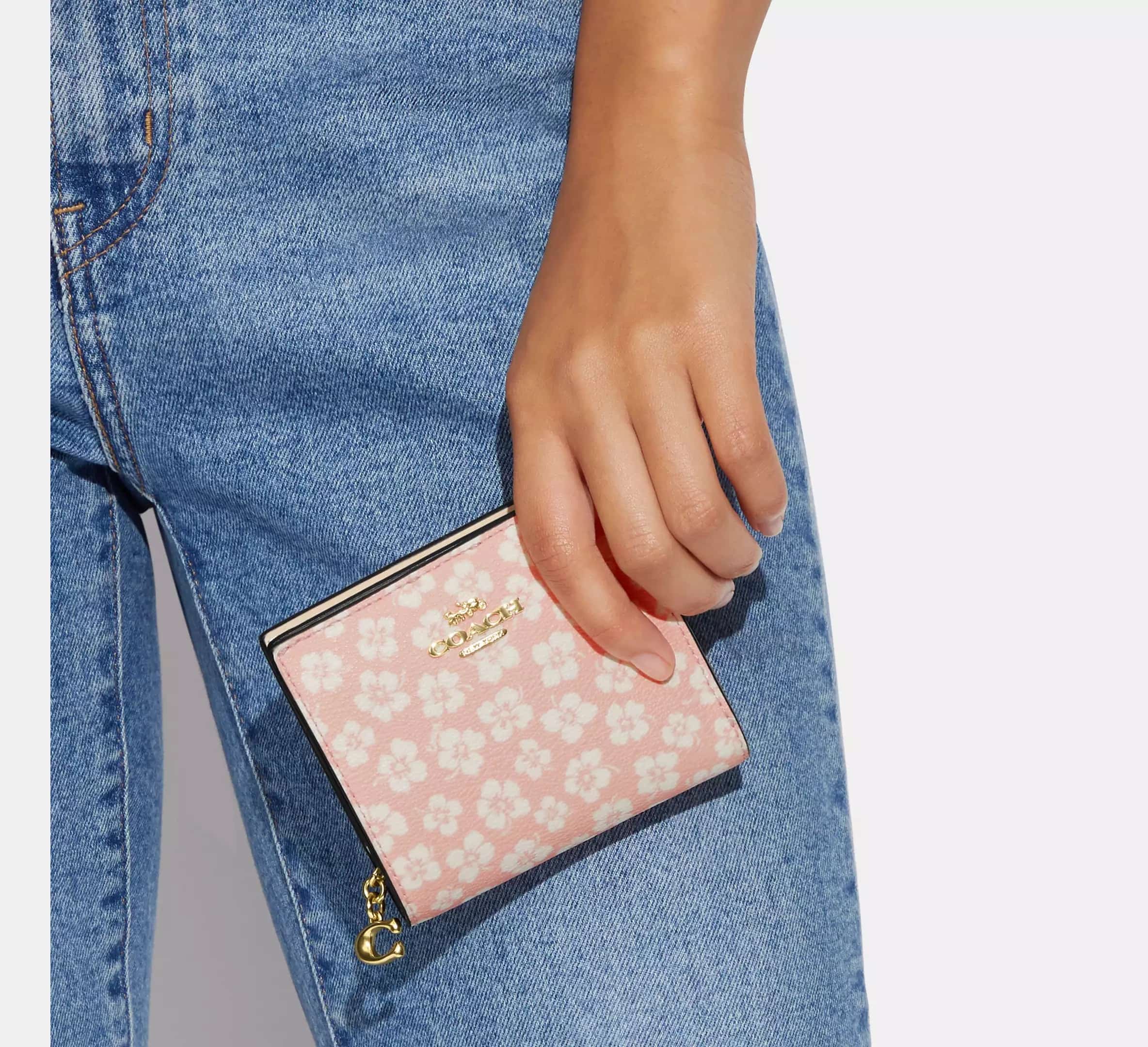 Ví Coach ngắn Snap Wallet With Graphic Ditsy Floral Print CA782 1