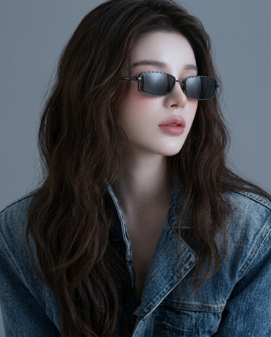 Kính mát Chanel Rectangle Sunglasses Black 4295 2
