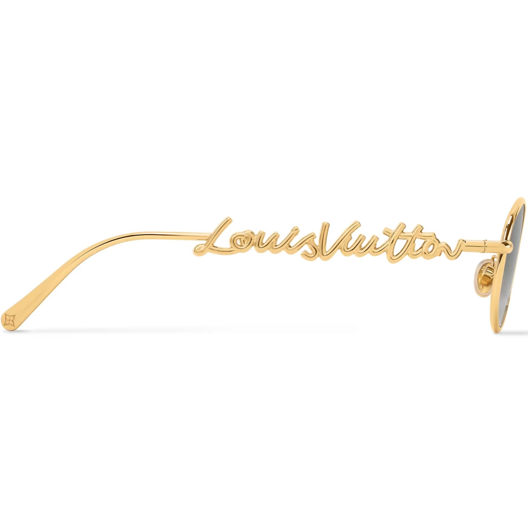 Mắt Kính Louis Vuitton Dáng Tròn LV Script Metal Round Sunglasses Gold 4