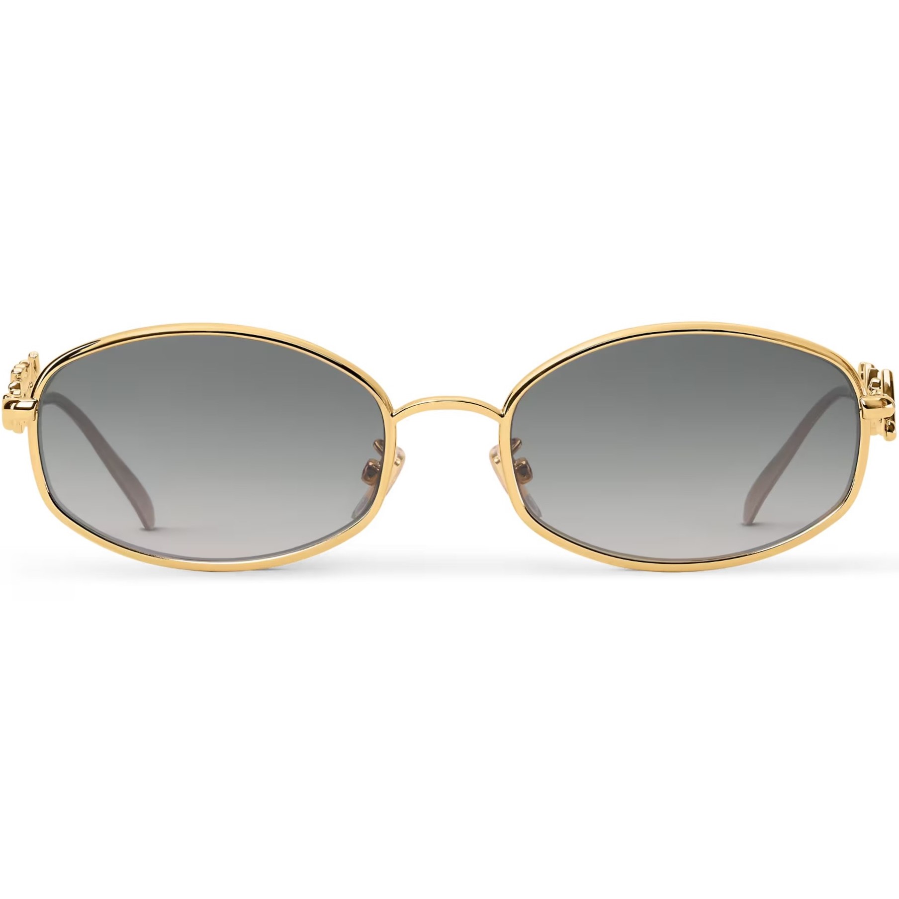 Mắt Kính Louis Vuitton Dáng Tròn LV Script Metal Round Sunglasses Gold 5