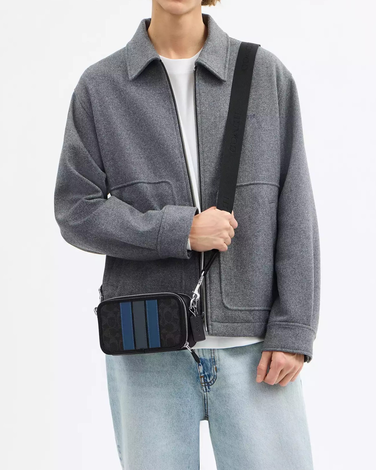 Túi Coach Wyatt Crossbody Bag In Signature Canvas With Varsity Stripe CDP86 3