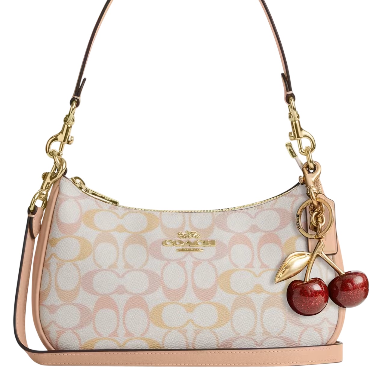 Túi Coach Teri Shoulder Bag In Pretty Signature Canvas Chalk Pink CDZ05 1