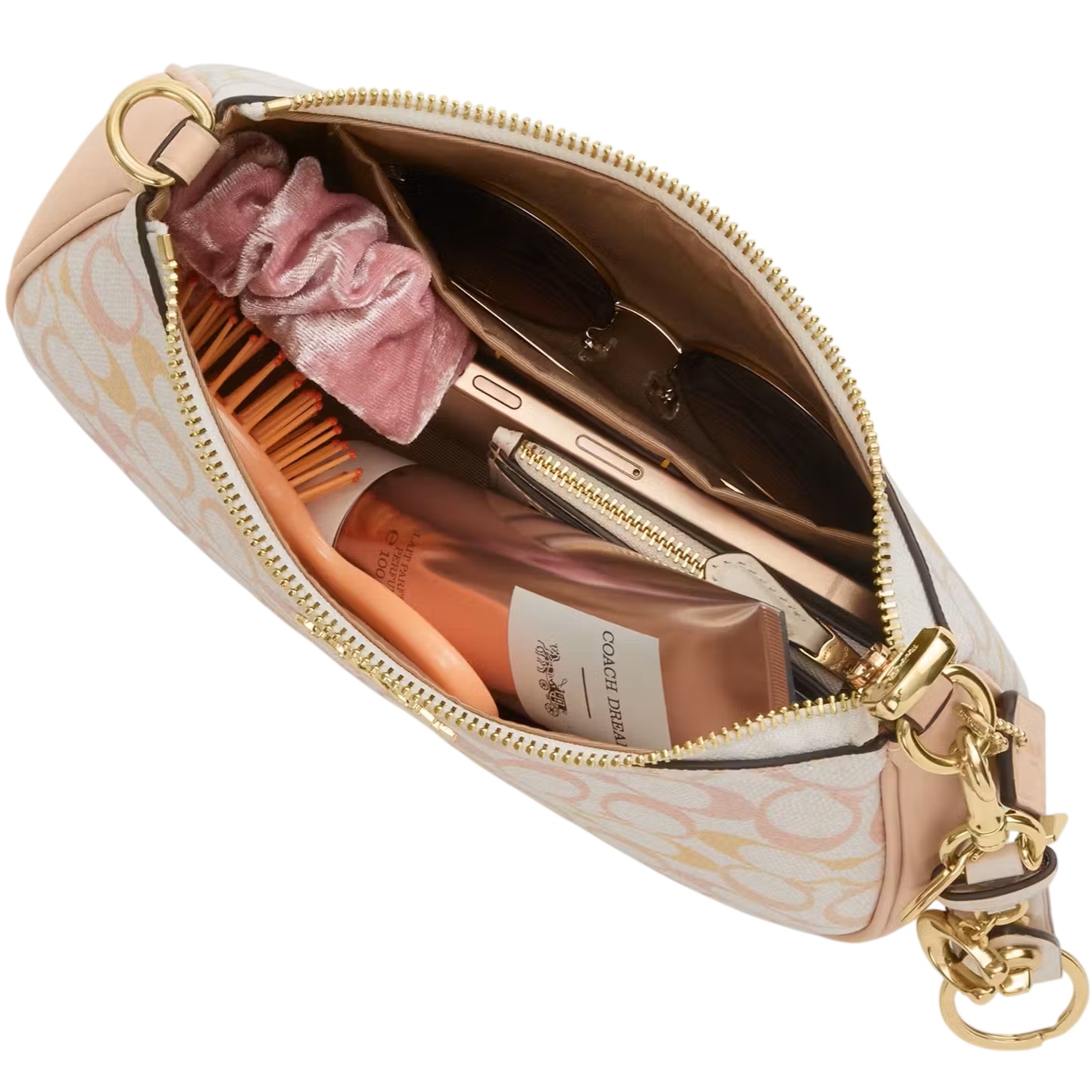 Túi Coach Teri Shoulder Bag In Pretty Signature Canvas Chalk Pink CDZ05 3
