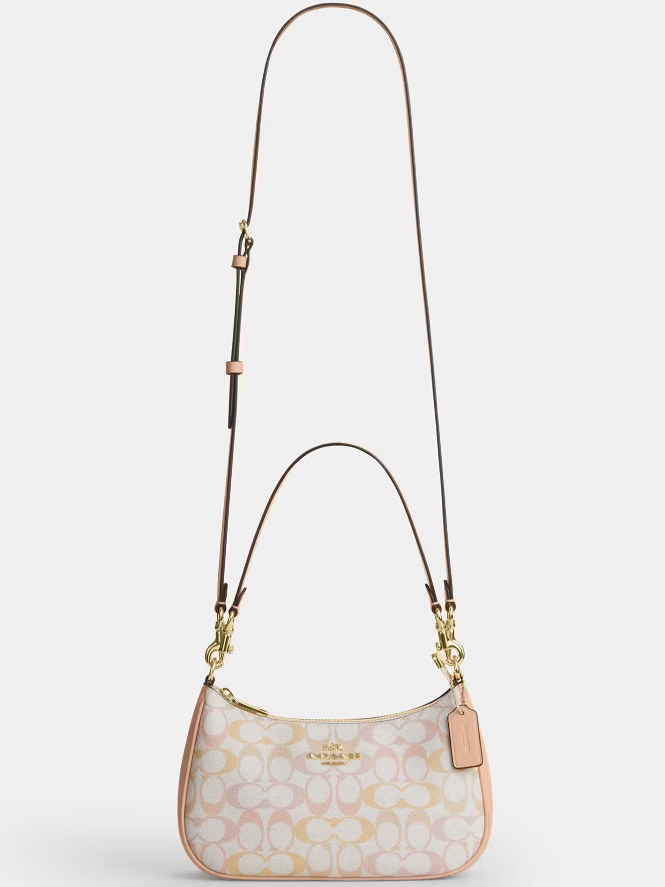 Túi Coach Teri Shoulder Bag In Pretty Signature Canvas Chalk Pink CDZ05 5