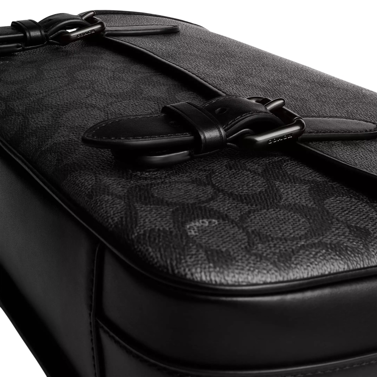 Túi Coach Nam Hitch Messenger Bag In Signature Canvas Charcoal CAH92 1