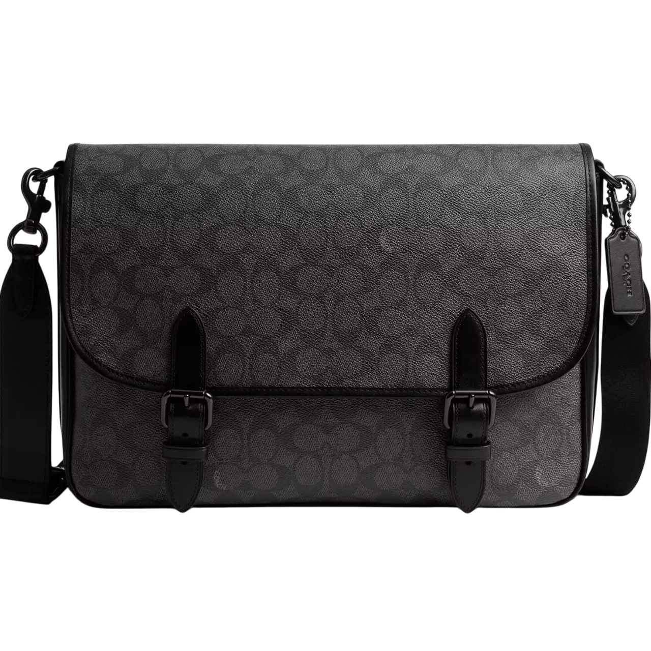 Túi Coach Nam Hitch Messenger Bag In Signature Canvas Charcoal CAH92 4