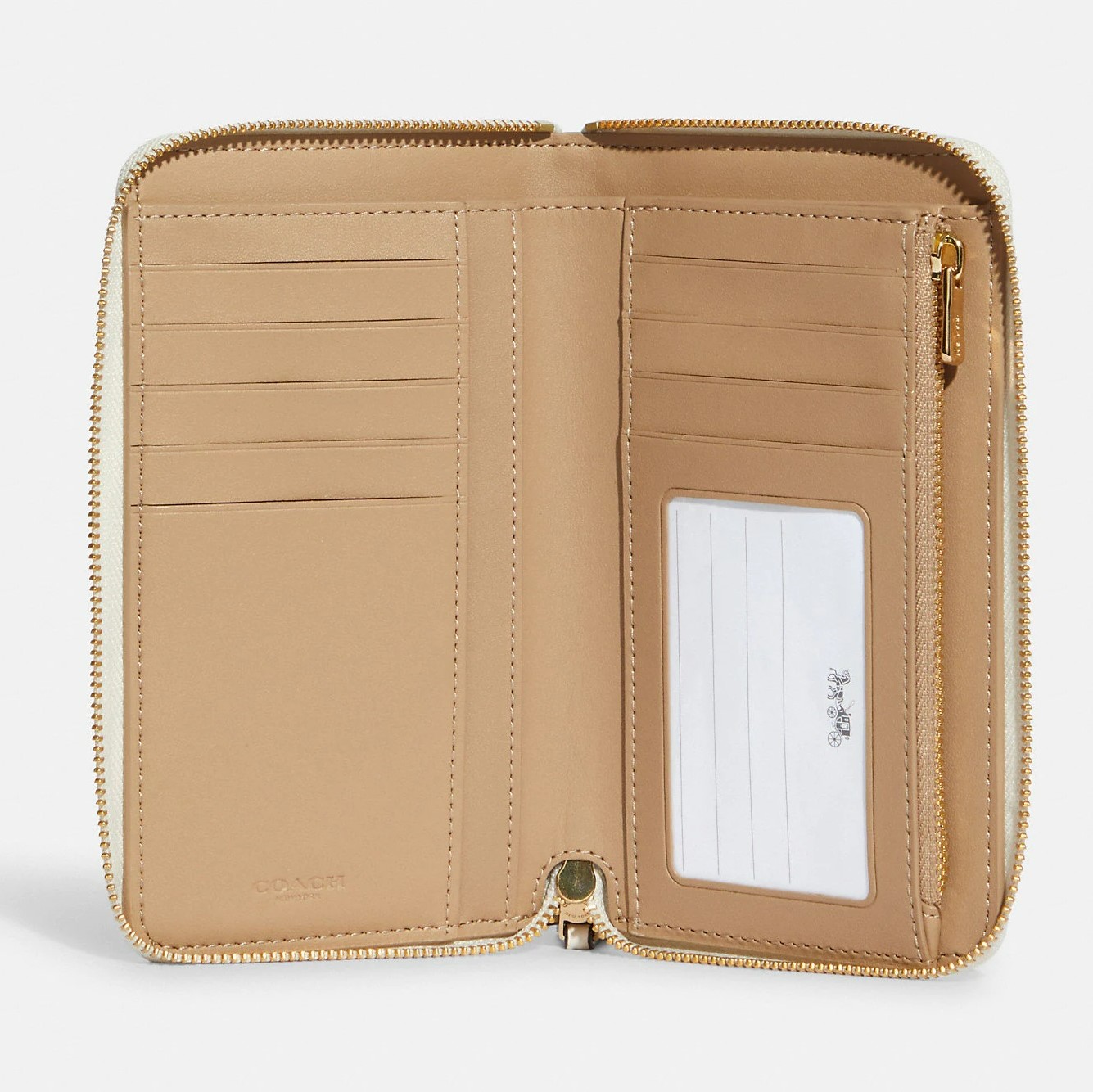 VÍ DÀI WHITE COACH MEDIUM ID ZIP WALLET WITH DIARY EMBROIDERY 1