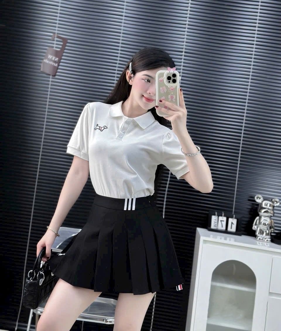 Áo thun cổ bẻ Thom Browne 8