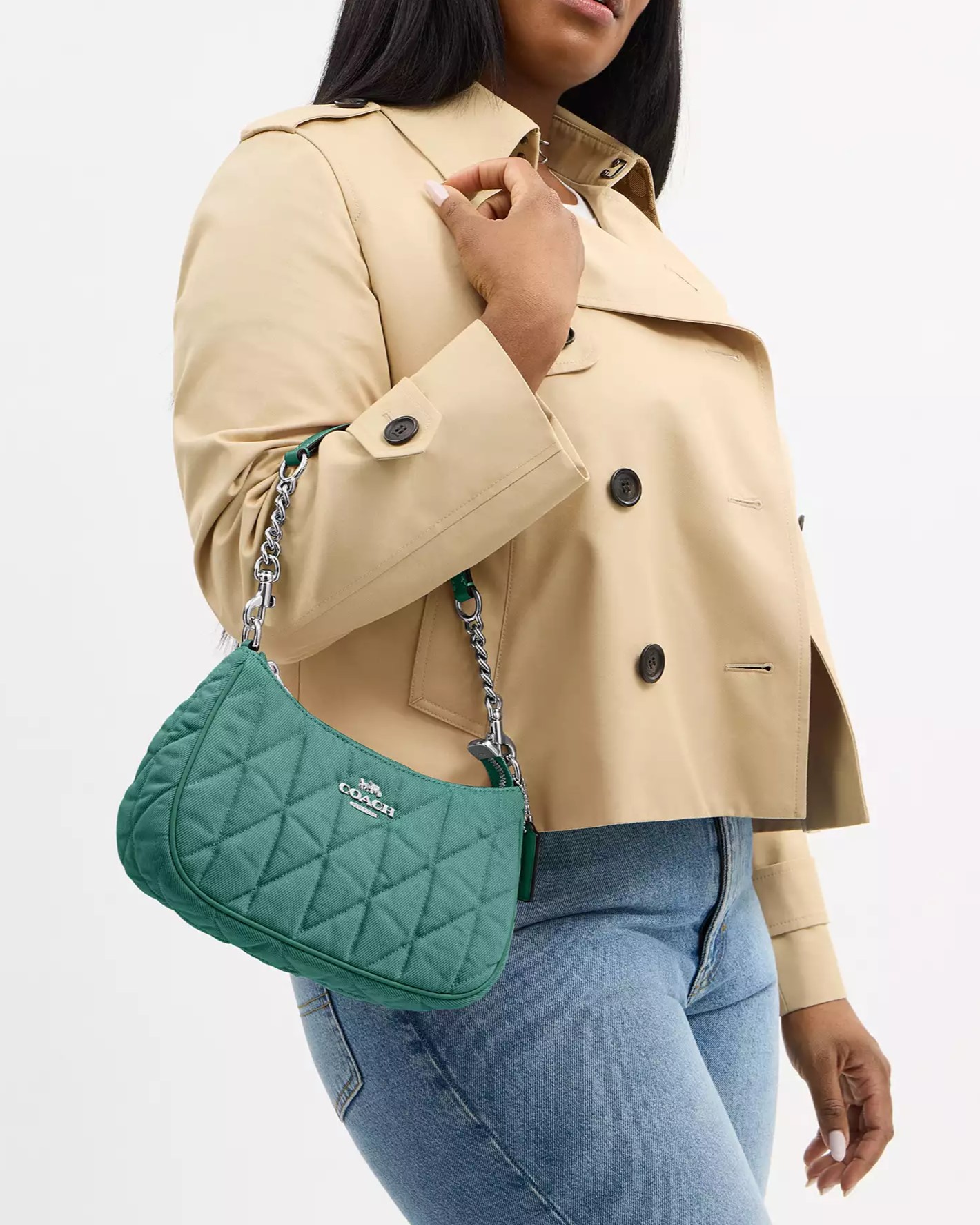 Túi đeo vai Coach Teri Shoulder Bag Ivy Green CBG86 10