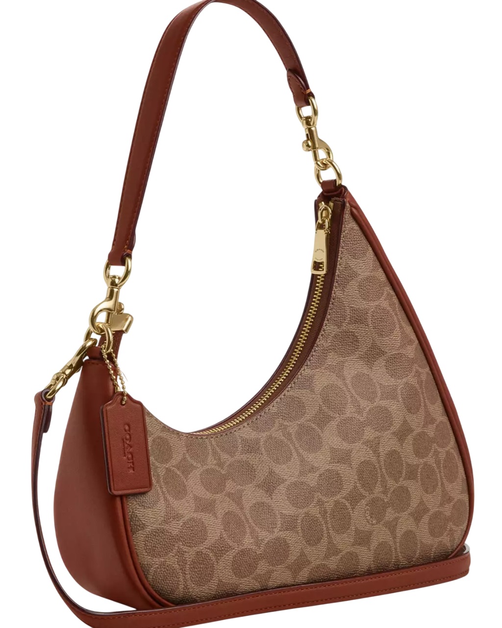 Túi Coach Twisted Teri Shoulder Bag In Signature Canvas Tan Caramel CBI02 2
