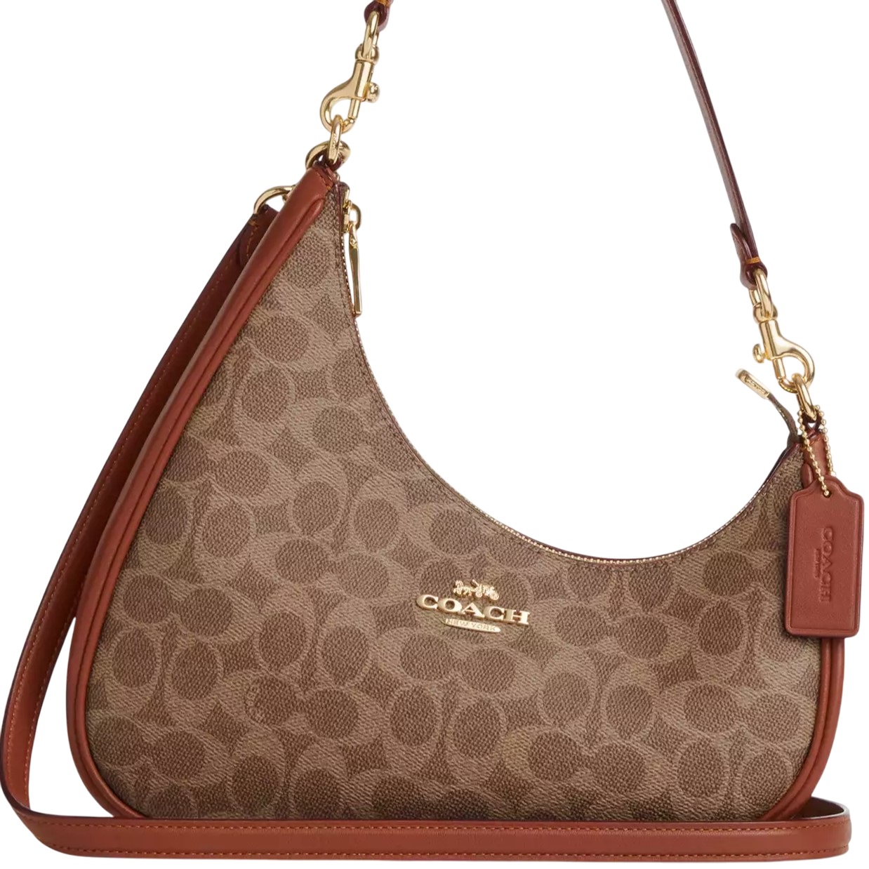 Túi Coach Twisted Teri Shoulder Bag In Signature Canvas Tan Caramel CBI02 7