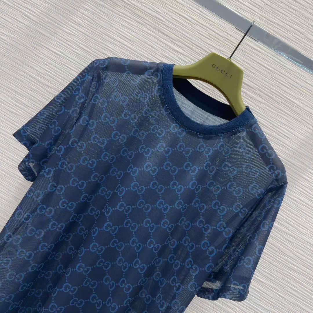 Áo phông xanh navy nữ Gucci 10