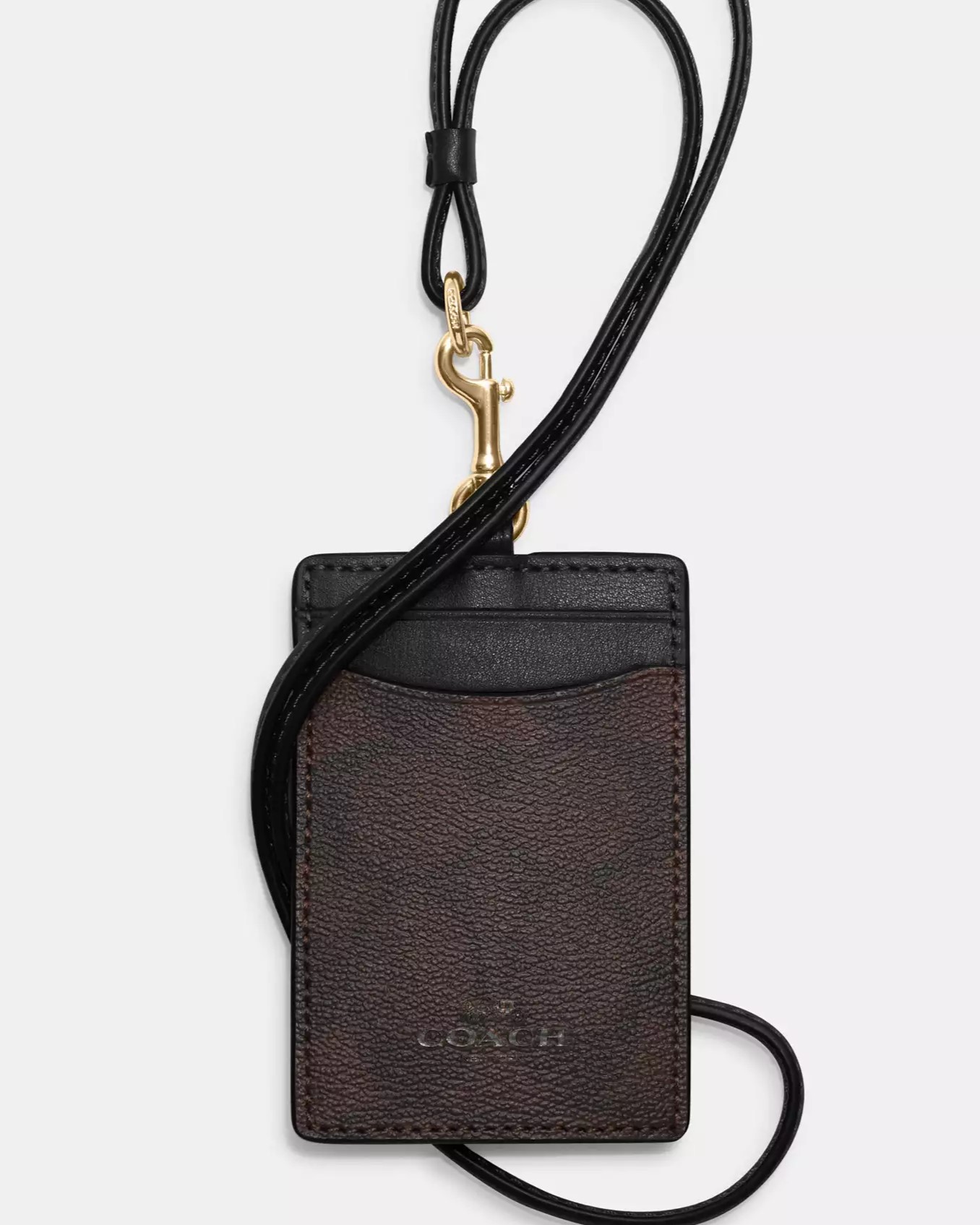 Bao đeo thẻ nhân viên Coach ID Lanyard Signature Canvas Brown 63274 1
