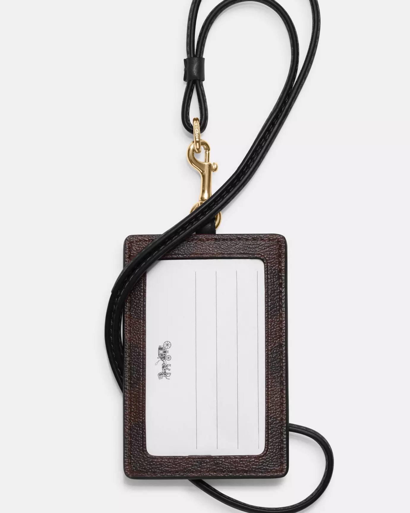 Bao đeo thẻ nhân viên Coach ID Lanyard Signature Canvas Brown 63274 2