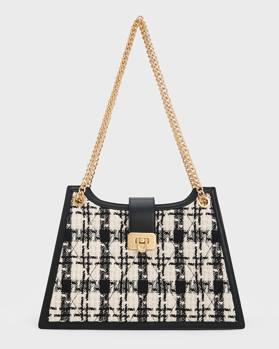 TÚI ĐEO CHÉO CNK CHARLES KEITH CRESSIDA QUILTED TRAPEZE CHAIN BAG CK2-30151307 3