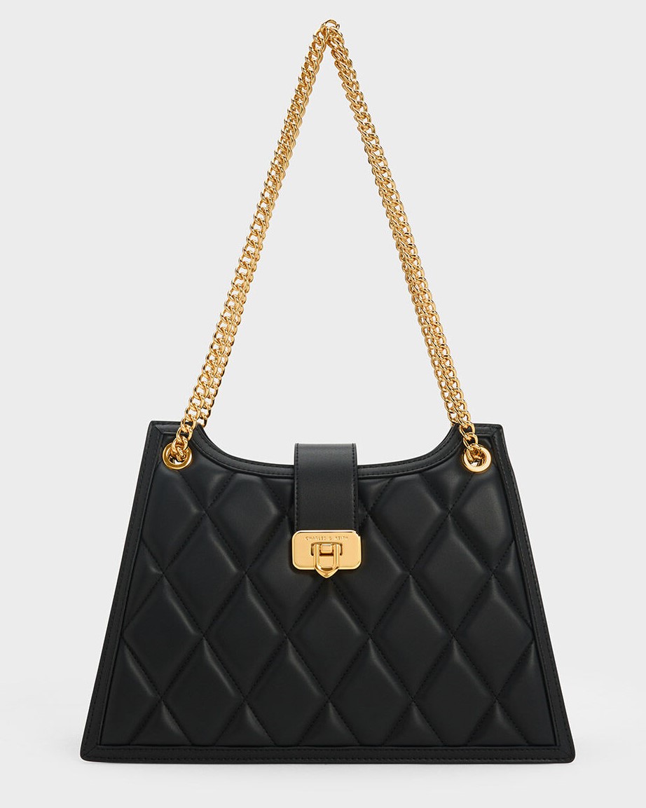 TÚI ĐEO CHÉO CNK CHARLES KEITH CRESSIDA QUILTED TRAPEZE CHAIN BAG CK2-30151307 8