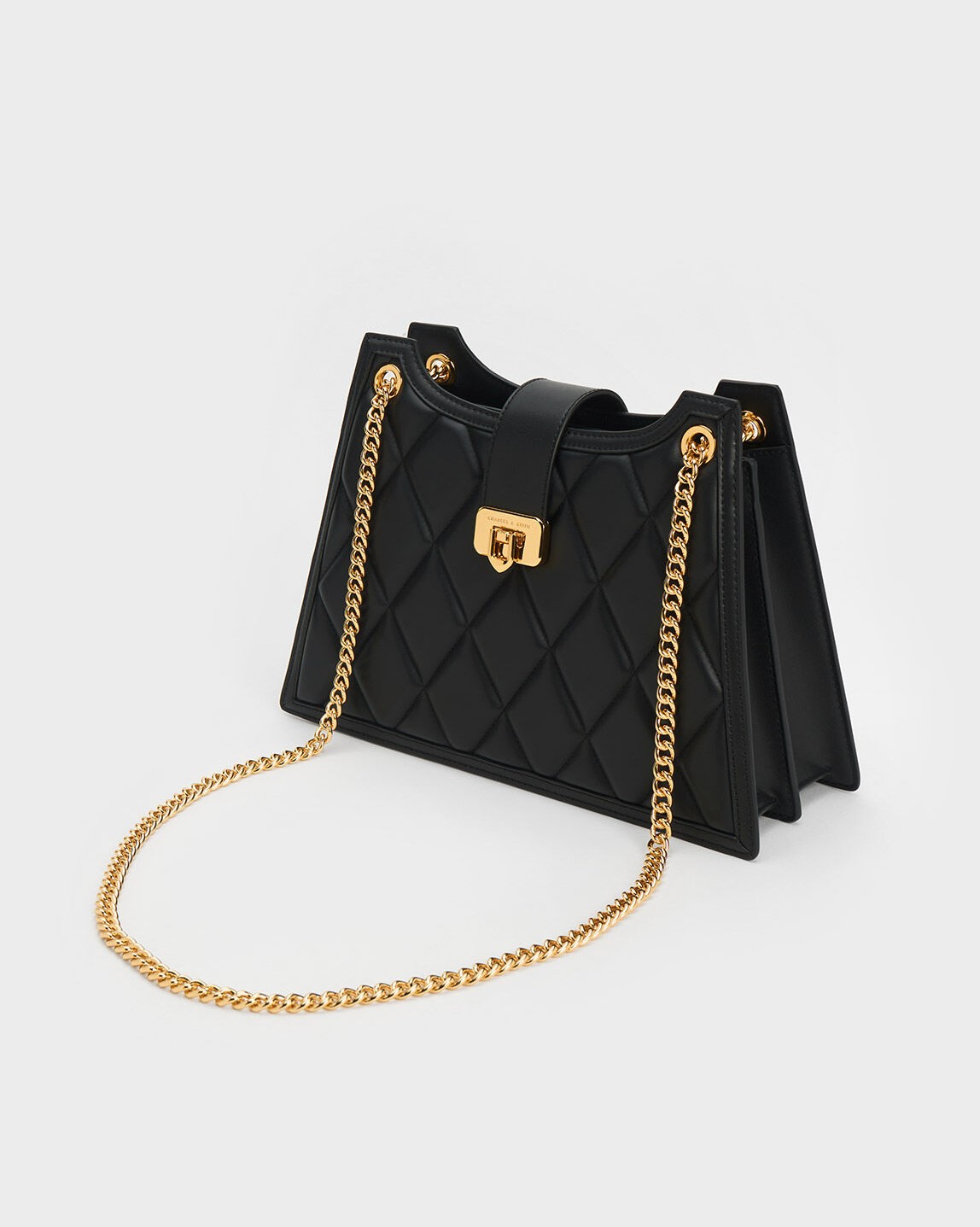 TÚI ĐEO CHÉO CNK CHARLES KEITH CRESSIDA QUILTED TRAPEZE CHAIN BAG CK2-30151307 9