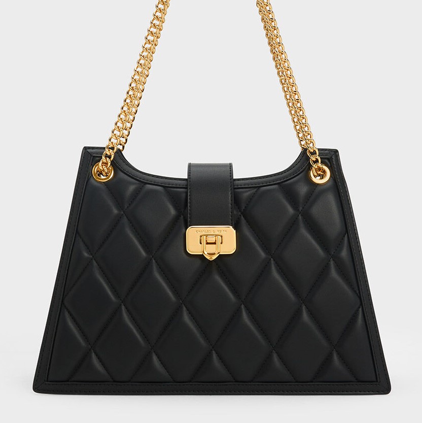 TÚI ĐEO CHÉO CNK CHARLES KEITH CRESSIDA QUILTED TRAPEZE CHAIN BAG CK2-30151307 14