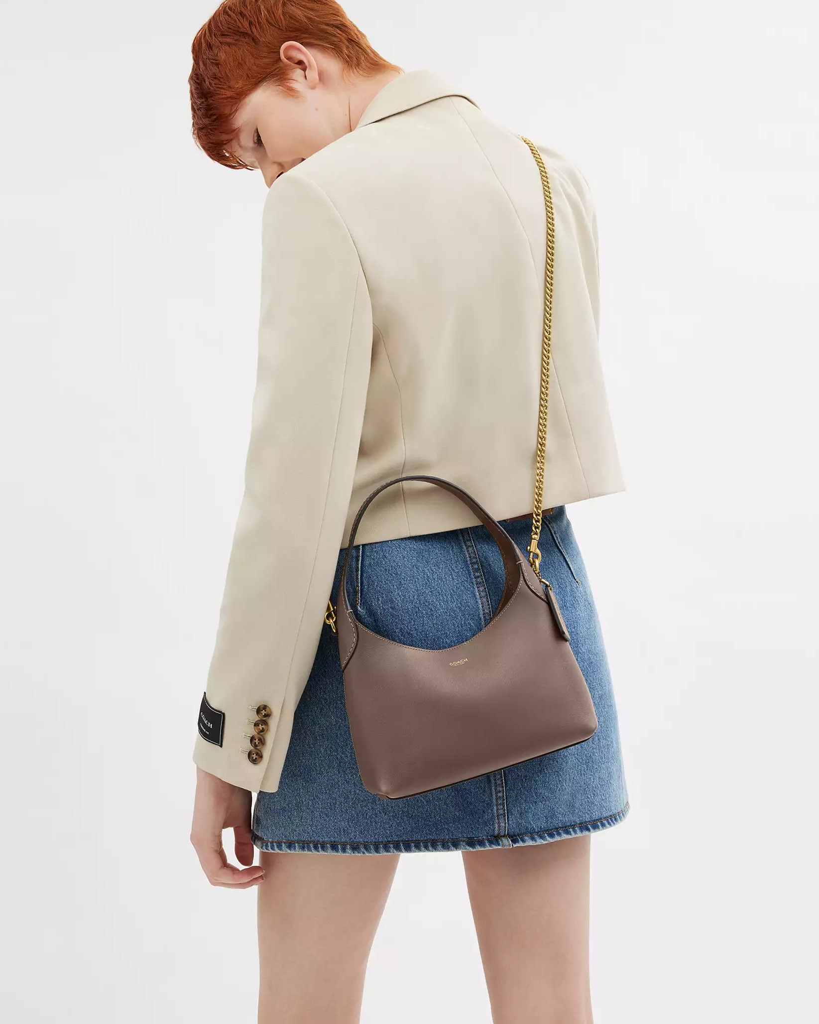 Túi xách nữ Coach Brooklyn Shoulder Bag 23 Brass Dark Stone CW614 8