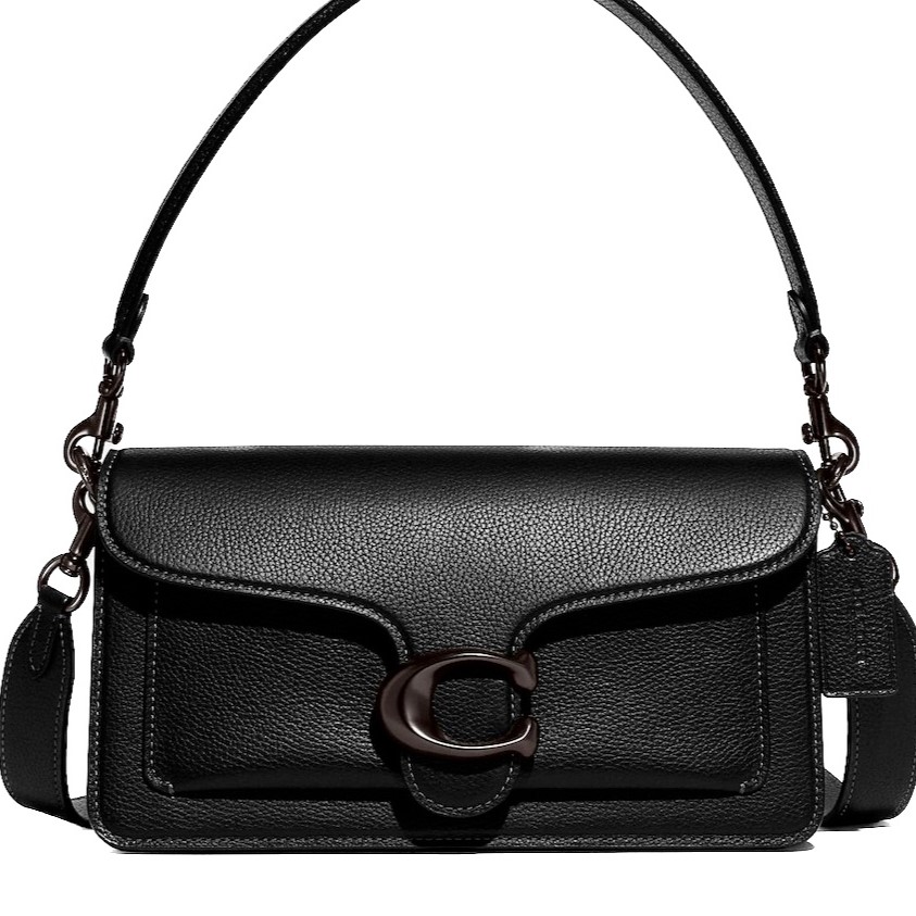 Túi kẹp nách Coach Tabby Shoulder Bag 26 Polished Pebble Leather Black CH857 4