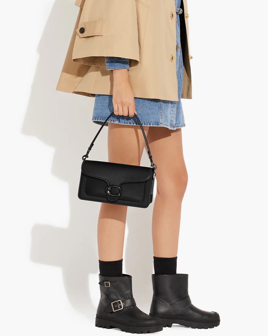 Túi kẹp nách Coach Tabby Shoulder Bag 26 Polished Pebble Leather Black CH857 8