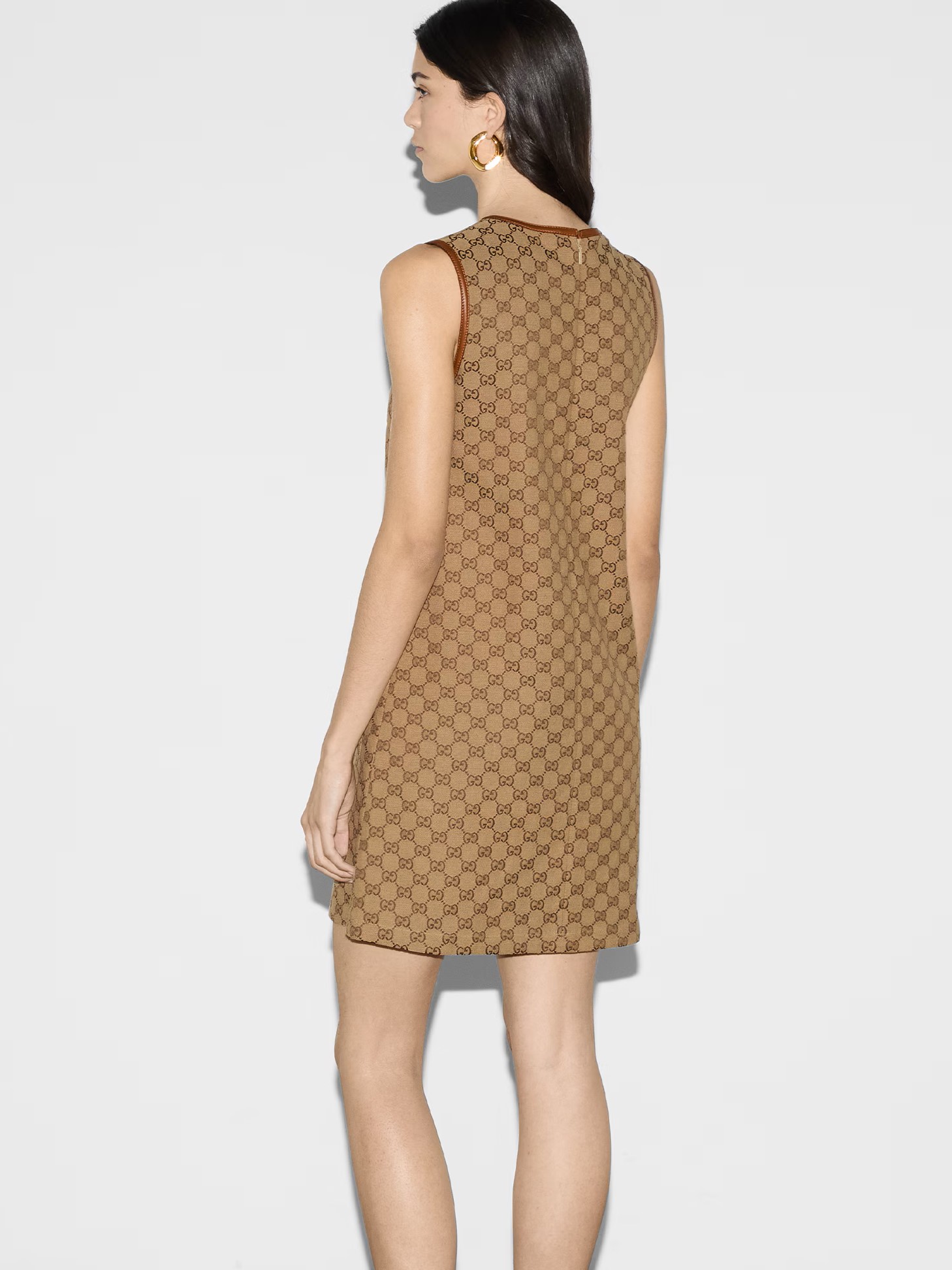 Váy đầm Gucci GG Canvas Dress Brown and Beige 4