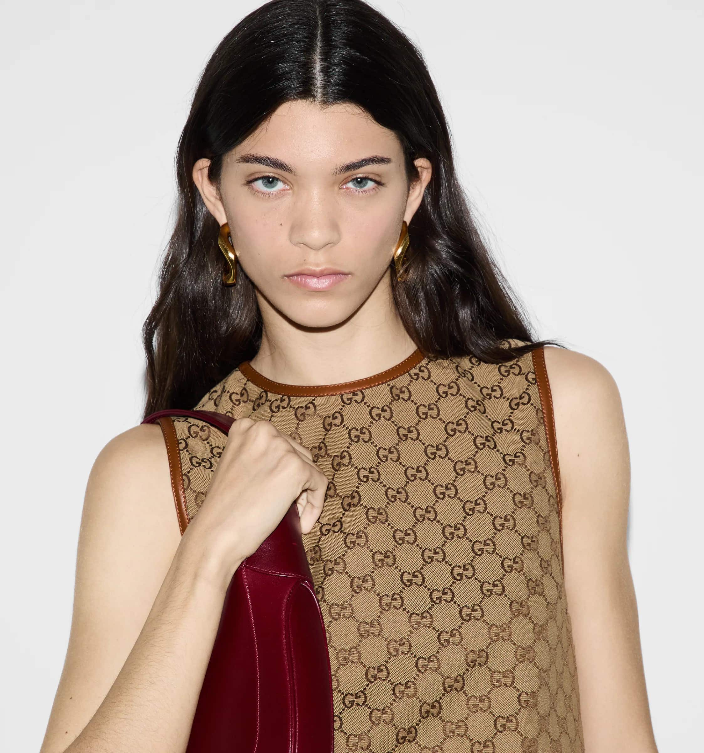 Váy đầm Gucci GG Canvas Dress Brown and Beige 6