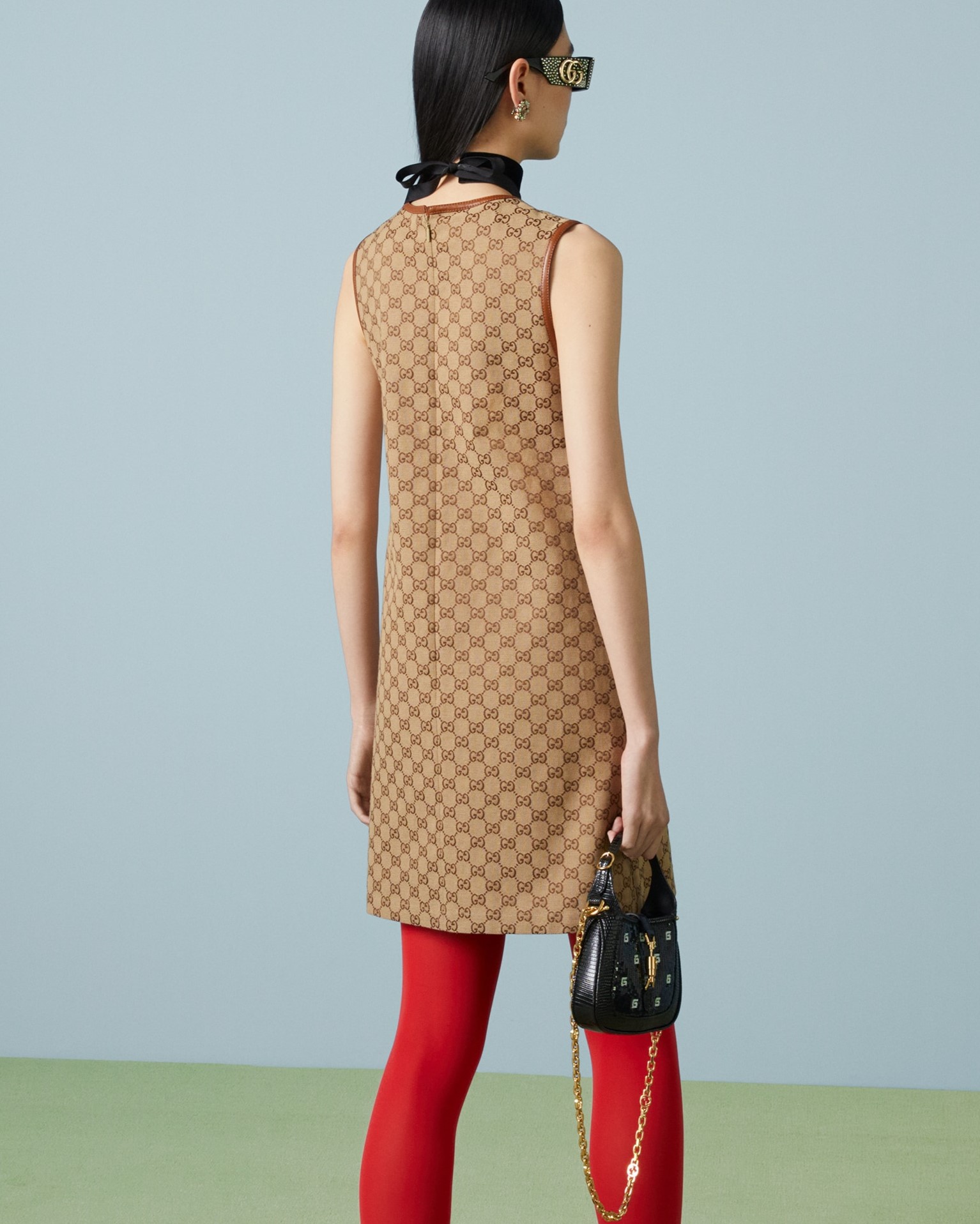 Váy đầm Gucci GG Canvas Dress Brown and Beige 3