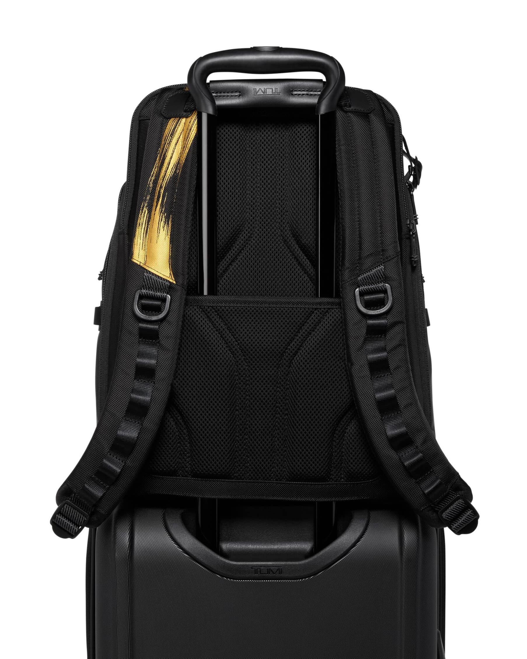 Balo Tumi Navigation Backpack Gold Brush Strokes 2