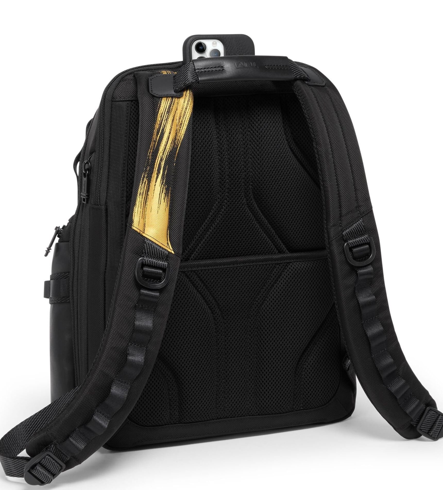 Balo Tumi Navigation Backpack Gold Brush Strokes 5