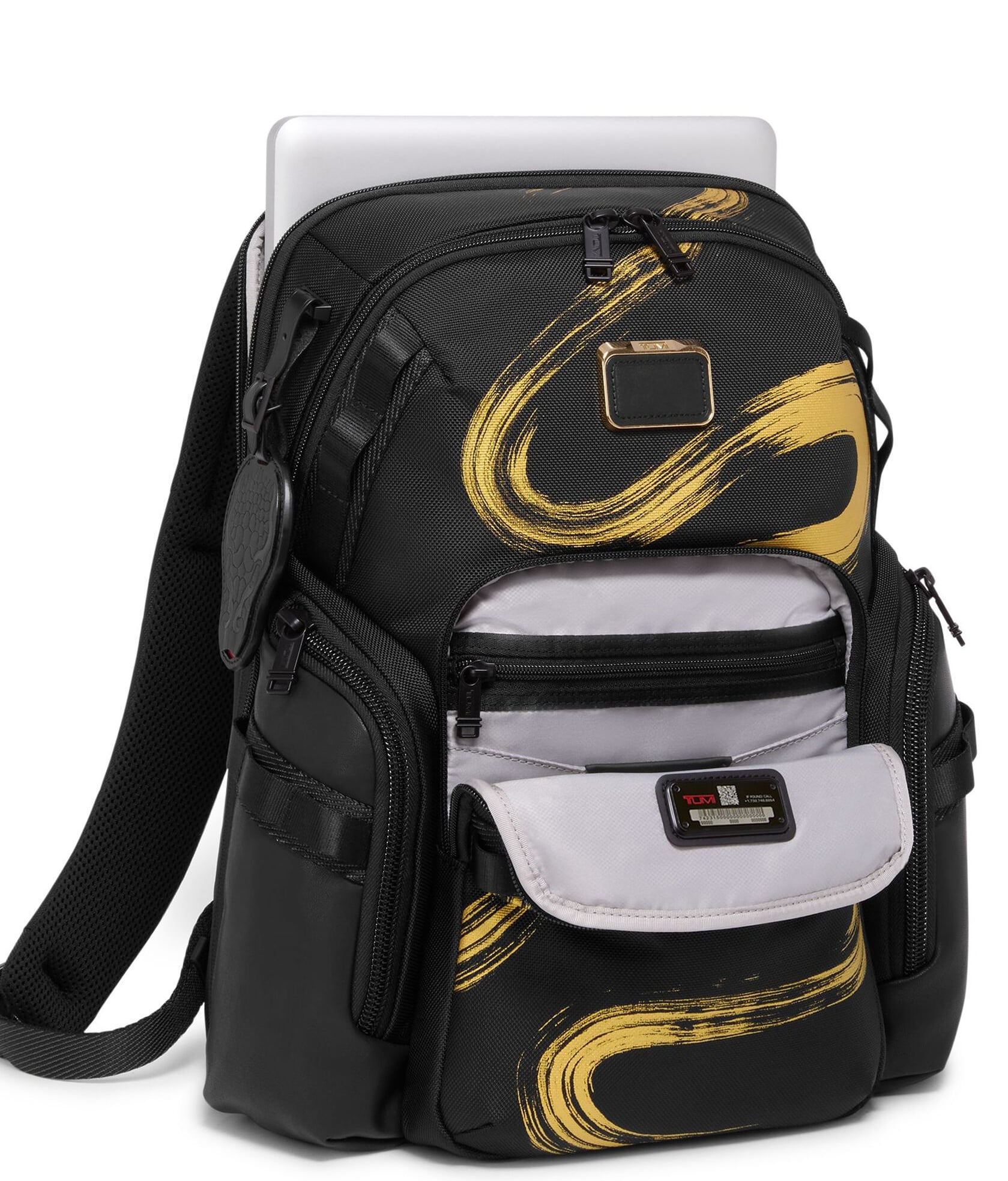 Balo Tumi Navigation Backpack Gold Brush Strokes 6