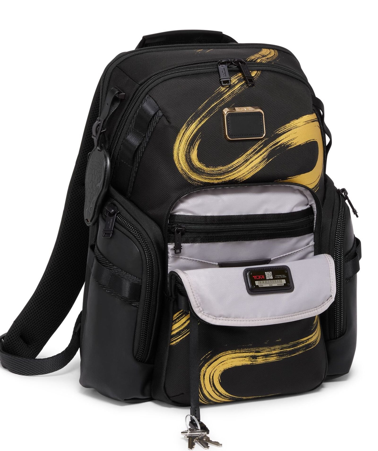 Balo Tumi Navigation Backpack Gold Brush Strokes 7