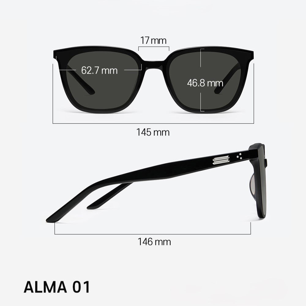 Kính mát Gentle Monster Alma 01 Black Acetate Frame Black Lenses 4