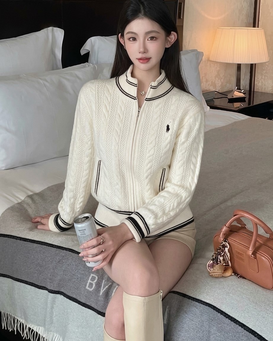 Áo len nữ tay dài cổ cao Polo 3