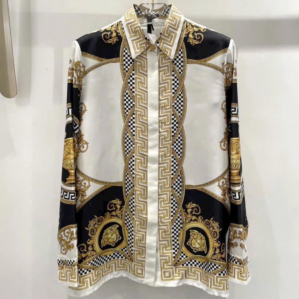 Áo sơ mi nữ tay dài hoa tiết hãng Versace 7