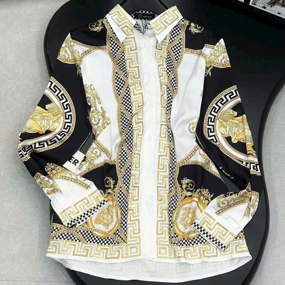 Áo sơ mi nữ tay dài hoa tiết hãng Versace 4