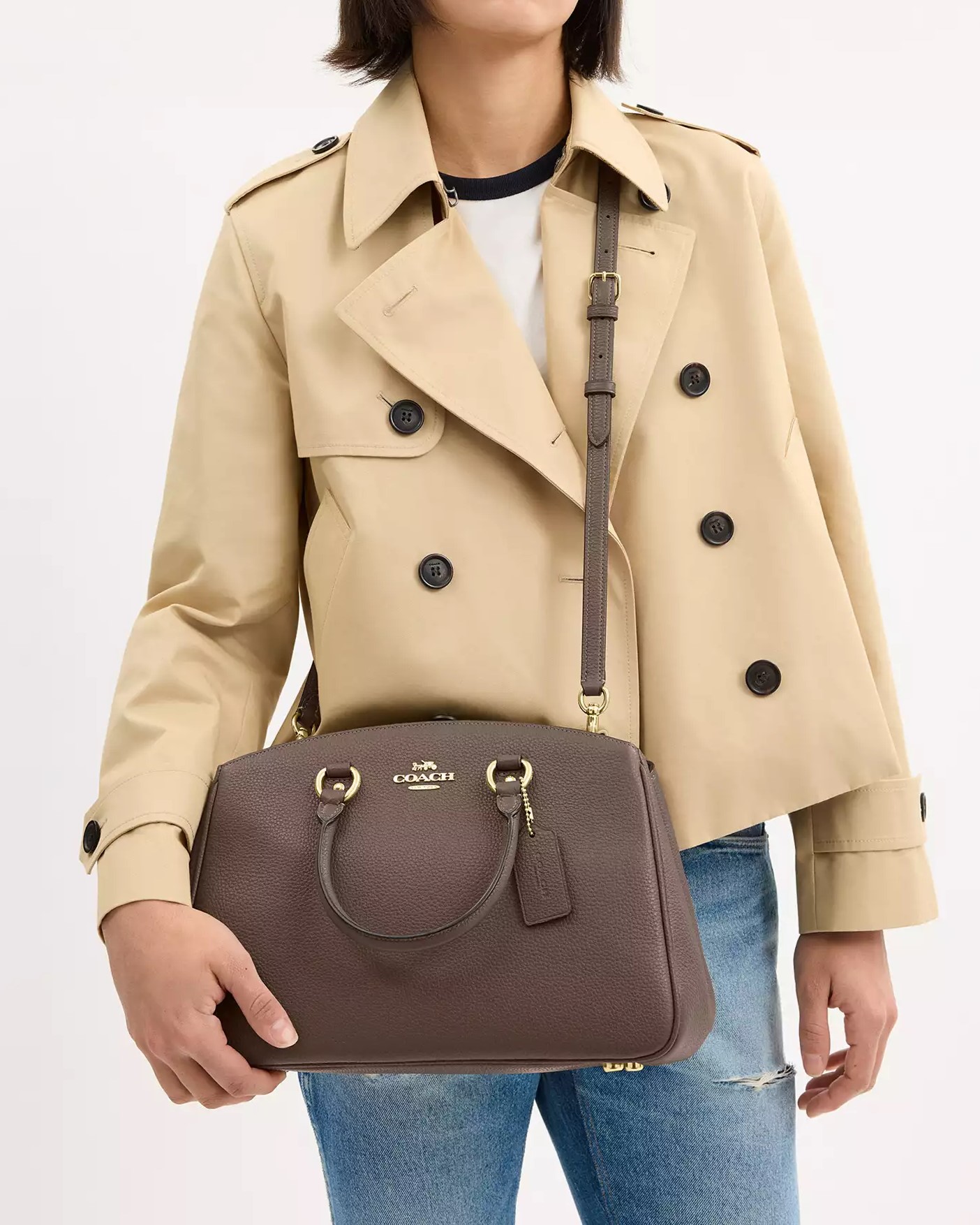 Túi Coach nữ Savannah Carryall Bag Dark Stone CAL56 2