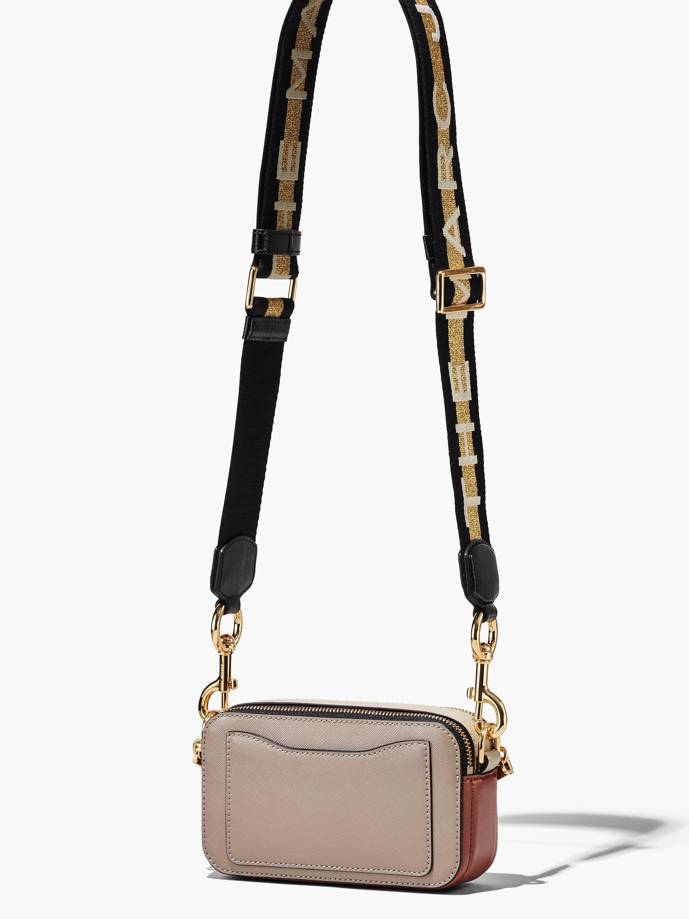Túi đeo vai nữ Marc Jacobs màu nâu The Snapshot Calf Leather Camera Bag in Cement Multi 4