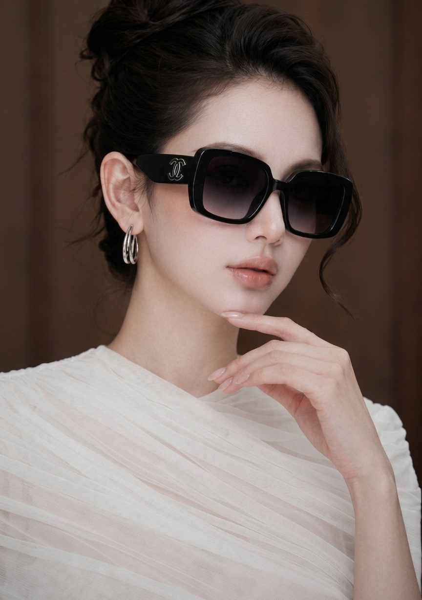 Kính Mát Chanel Square Sunglasses Black CH5541 8