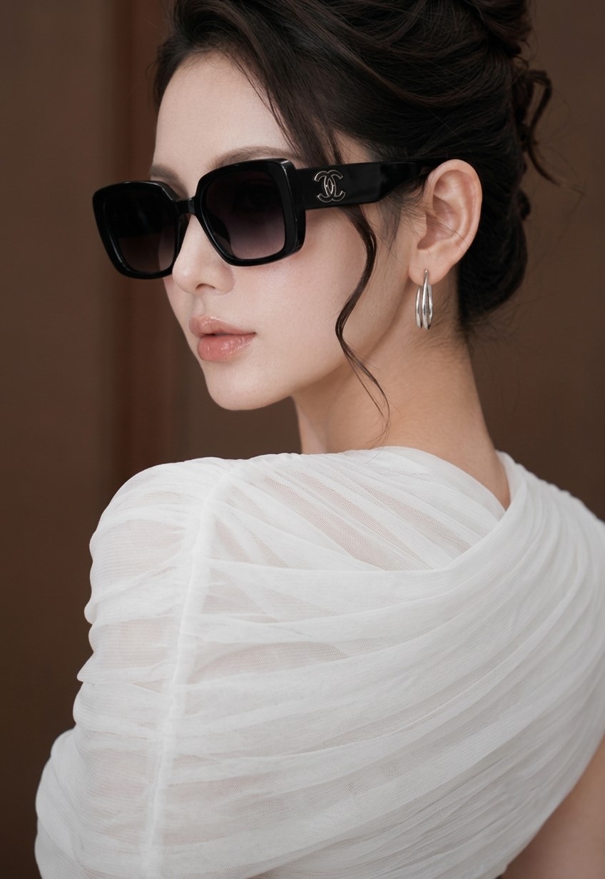 Kính Mát Chanel Square Sunglasses Black CH5541 5